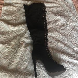 Over the knee heel boots